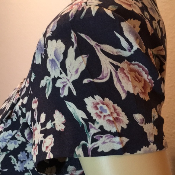 Jones of New York 2 pc Blue Floral Silk Dress - Picture 8 of 16